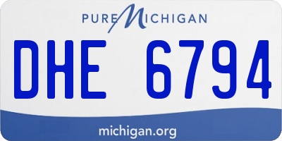 MI license plate DHE6794