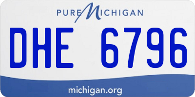 MI license plate DHE6796