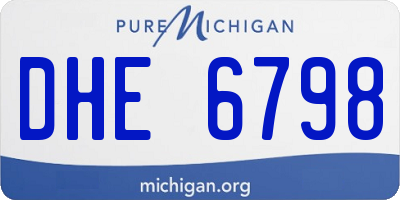 MI license plate DHE6798