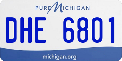 MI license plate DHE6801