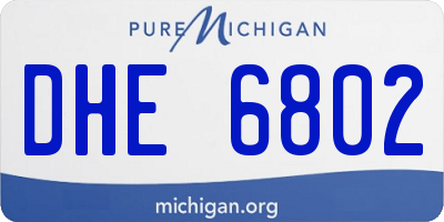 MI license plate DHE6802