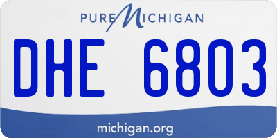 MI license plate DHE6803