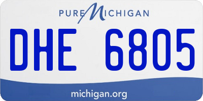 MI license plate DHE6805
