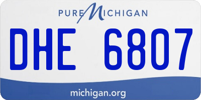 MI license plate DHE6807