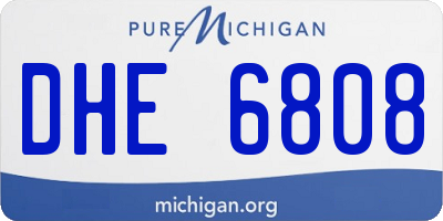 MI license plate DHE6808
