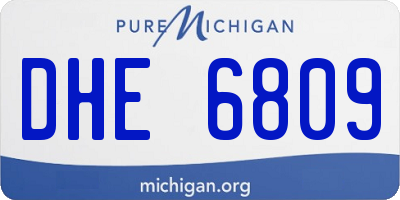 MI license plate DHE6809