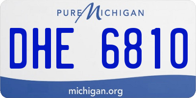 MI license plate DHE6810