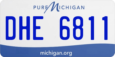 MI license plate DHE6811
