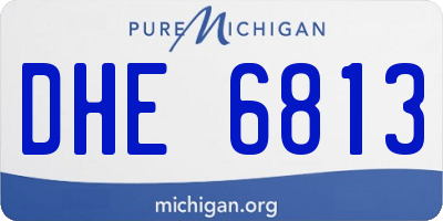 MI license plate DHE6813
