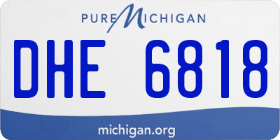 MI license plate DHE6818