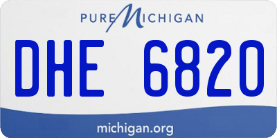 MI license plate DHE6820