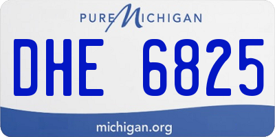 MI license plate DHE6825