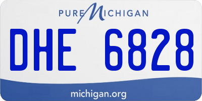 MI license plate DHE6828