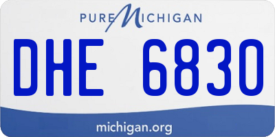 MI license plate DHE6830