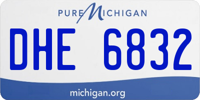 MI license plate DHE6832