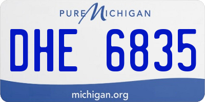 MI license plate DHE6835