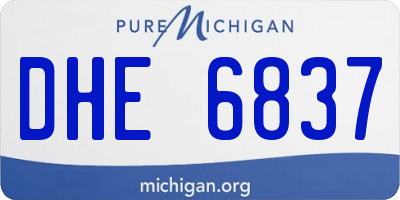 MI license plate DHE6837