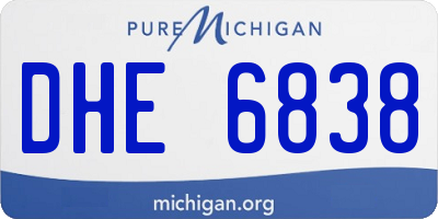 MI license plate DHE6838