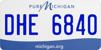 MI license plate DHE6840