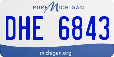 MI license plate DHE6843