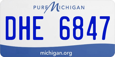MI license plate DHE6847