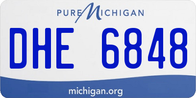 MI license plate DHE6848