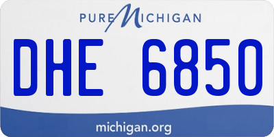 MI license plate DHE6850