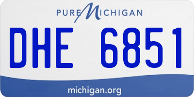 MI license plate DHE6851