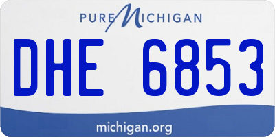 MI license plate DHE6853