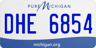 MI license plate DHE6854