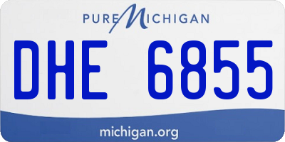 MI license plate DHE6855