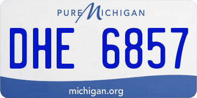 MI license plate DHE6857