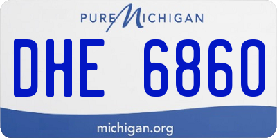 MI license plate DHE6860