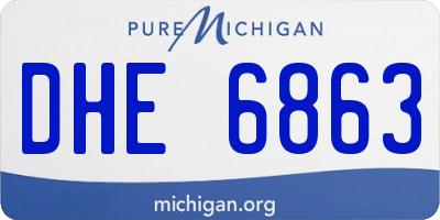 MI license plate DHE6863
