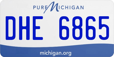 MI license plate DHE6865
