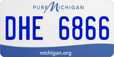 MI license plate DHE6866