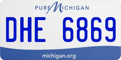 MI license plate DHE6869