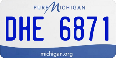 MI license plate DHE6871