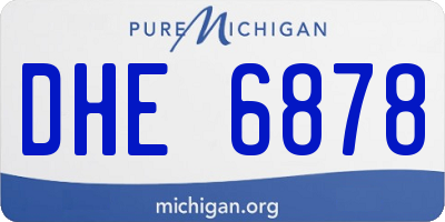 MI license plate DHE6878