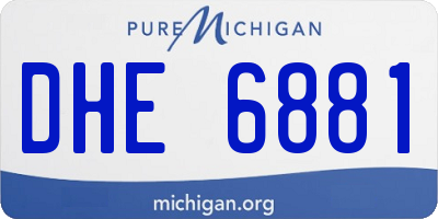 MI license plate DHE6881