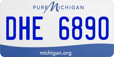 MI license plate DHE6890