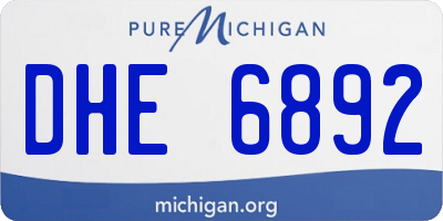 MI license plate DHE6892