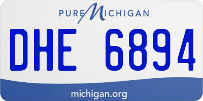 MI license plate DHE6894