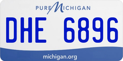 MI license plate DHE6896