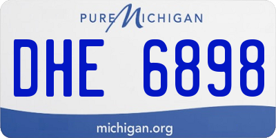 MI license plate DHE6898