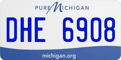 MI license plate DHE6908