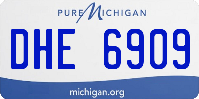 MI license plate DHE6909