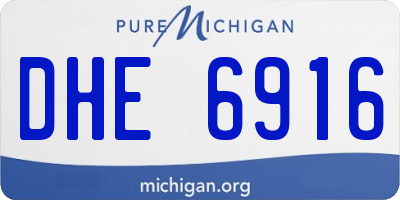 MI license plate DHE6916