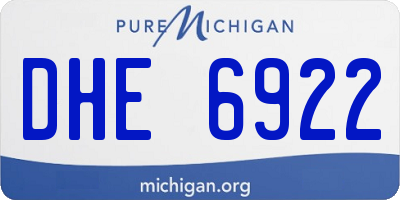 MI license plate DHE6922