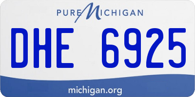MI license plate DHE6925